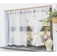 1 x RAW Customer Returns Yaland panel curtain with lace design, delicate translucent curtain in kitchen, living room, country house style, 1 piece, white, W x H 130x130cm - RRP €20.16