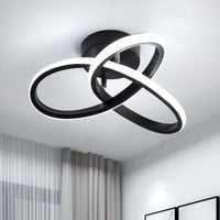 1 x RAW Customer Returns LED Ceiling Light Modern, 22W Ceiling Lamp LED Cool White 6500K, Creative Flower Shape Black Chandelier for Living Room Bedroom Hallway Kitchen Balcony, Diameter 24CM - RRP €28.72