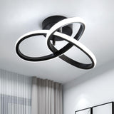 1 x RAW Customer Returns LED Ceiling Light Modern, 22W Ceiling Lamp LED Cool White 6500K, Creative Flower Shape Black Chandelier for Living Room Bedroom Hallway Kitchen Balcony, Diameter 24CM - RRP €28.72