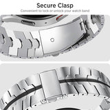 1 x RAW Customer Returns Miimall Compatible with Samsung Galaxy Watch 7 fe 6 5 4 Strap 40mm 44mm, Stainless Steel Double Folding Clasp Adjustable Bracelets for Galaxy Watch 6 Classic 43mm 47mm Watch 5 Pro 45mm-Silver Black - RRP €27.99