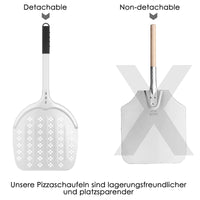 1 x RAW Customer Returns CRROEL Perforated Pizza Peel, 12 inch hard anodized pizza shovel with anti-scalding handle, pizza peel perforated for homemade pizza, bread, cake - RRP €25.99