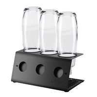 1 x RAW Customer Returns LITCHI bottle holder, draining rack, drainer, with lid holder, bottle stand for SodaStream Crystal and DOU Emil bottles black, 3-pack  - RRP €28.22