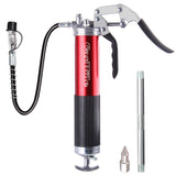 1 x RAW Customer Returns CarBole one-hand grease gun 6000PSI, with 12 inch flexible hose and 6 inch metal extension tube, with two nozzles, compatible with 400cc ink cartridge, red - RRP €28.55