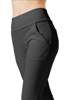 1 x RAW Customer Returns LaiEr Women s Yoga Pants with 4 Pockets High Waist Work Pants 4-Way Stretch Tummy Control Long Flared Trousers, Black 2 Side and Back Pockets , S - RRP €27.49