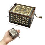 1 x Brand New Meloditrunk Mini Wooden Music Box for Attack on Titan, Black Laser Engraved Vintage Music Box Hand Crank Music Boxes for Anime Fans, Gifts for Family, Friends, Birthday Christmas - RRP €30.0