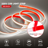 1 x RAW Customer Returns XUNATA COB LED Light Self Adhesive 288LEDs m IP65 Waterproof 230V Super Bright Flexible LED Strip for Stairs Bedroom Christmas Party etc White, 1m  - RRP €20.4