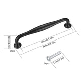 2 x RAW Customer Returns 12 pieces 128 mm kitchen handles, black furniture handles, cupboard door handles, cupboard handles and knobs, aluminum alloy handles with screws, handles for kitchen cabinets - RRP €27.98