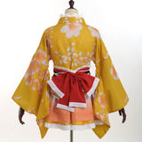 1 x Brand New GRACEART Japanese Kimono Anime Cosplay Costume Halloween Fantasy Cherry Blossom Dress Ruffle Skirt for Girls and Women - RRP €41.34