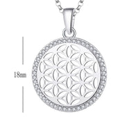 1 x Brand New JO WISDOM Women s Necklace Flower of Life Silver 925 Necklace Pendant Flower of Life Amulet with 3A Zirconia April Birthstone, Jewelry for Women - RRP €56.35