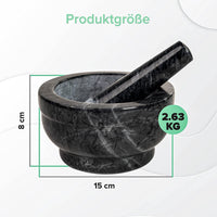 1 x RAW Customer Returns Coninx mortar and pestle set - anthracite natural stone spice mortar - herb mortar for preparing guacamole and pesto - 15 cm x 8 cm stone mortar with pestle - tablet mortar - mortar XXL - RRP €27.95