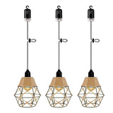 1 x RAW Customer Returns Pack of 3 rattan hanging lamps with battery outdoor indoor hanging light remote control battery-operated lamp portable boho basket lampshade pendant light without electricity power connection outdoor lighting - RRP €59.94