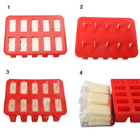 1 x RAW Customer Returns Miaowoof Homemade Popsicle Molds, Silicone Popsicle Maker for Frozen Ice Cream, BPA Free, with 50 Popsicle Sticks, 50 Ice Bags, Funnel and Popsicle Recipes, 10 Cavities - RRP €15.12