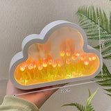 1 x RAW Customer Returns CECOMBINE Cloud Tulip Night Mirror DIY Night Light 2 in 1 Simulation Flower Bedside Lamp Bedside Lamp Bedside Lamp Bedroom Lamp - RRP €22.8