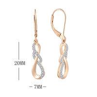 1 x RAW Customer Returns JO WISDOM ladies earrings infinity silver 925, earrings hanging with 3A zirconia jewelry for women girls mother with rose gold plated, jewelry for women - RRP €55.46