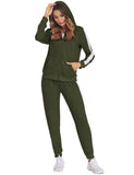 1 x RAW Customer Returns Parabler jogging suits women s two-piece tracksuit sports set women fitness tracksuit polyester suit army green XL - RRP €39.44