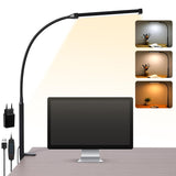 1 x RAW Customer Returns Desk lamp LED clampable, dimmable desk lamp with 3 colors and 10 brightness levels, daylight lamp desk lamp, eye-friendly clamp light, black - RRP €23.99