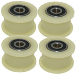 1 x RAW Customer Returns Pack of 4 Nylon Belt Tensioners, 50mm Diameter, 22mm Groove, 10mm Bearing, Precise Manufacture in EU 50-22-10  - RRP €29.46