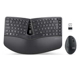 1 x RAW Customer Returns Perixx Periduo-606, Ergonomic Wireless Compact Keyboard and Vertical Mouse Desktop Set, Split Keypad, 4-Way Scroll Wheel, Adjustable Wrist Rest and Flat Keys with Vertical Mouse - RRP €54.99