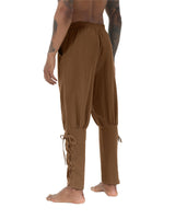 1 x RAW Customer Returns YAOHUOLE Viking Trousers Men s Medieval Pirate Trousers Men s Costume Men s Renaissance Trousers Slim Fit Brown 3XL - RRP €27.22