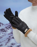 1 x RAW Customer Returns YISEVEN Men s Winter Shearling Sheepskin Leather Gloves Warm Fur Cuff Thick Wool Lined and Rugged Heated for Winter Cold Weather Dress Driving Work Xmas Gifts, Oak Brown Brown S M - RRP €34.3