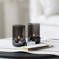 2 x Brand New Faveaux tealight holder glass metal tealight glasses candle holder black lantern glass decoration gifts for table decoration, white glass with black base 4 pieces - RRP €30.24