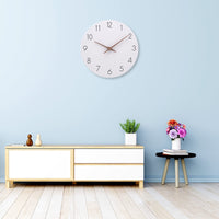 1 x RAW Customer Returns ACCSHINE MDF Wooden Wall Clock No Ticking Noise Silent Modern 30cm Quartz Large Battery Operated Wall Clock Easy to Read for Room Home Kitchen Bedroom Office School White  - RRP €21.31