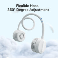 1 x RAW Customer Returns JISULIFE Portable Neck Fan, Neck Fan Hanging Battery, 360 Rotation USB Neck Fan, 2 Air Outlets, Flexible Hose, 4 Speeds, Rechargeable Fan Around Neck-Gray - RRP €26.21