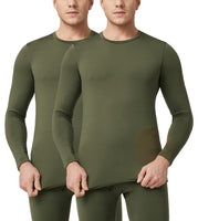 1 x RAW Customer Returns LAPASA Pack of 2 or 1 Thermal Weight Shirt Men Long Sleeves Base Layer Undershirt - Winter Outdoor Sports Hiking Skiing Snowboarding Military Green Pack of 2 L - RRP €33.83