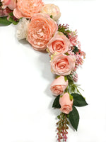 1 x RAW Customer Returns OrgMemory Wedding Arch Flowers, Artificial Flowers Garlands 27 Decorative Garland Welcome Sign Flowers Artificial Flower Garland for Door Wedding Party Wall Home Decor Peach  - RRP €26.67