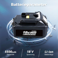 1 x RAW Customer Returns 2 pieces 18V 5.5Ah Li-ion replacement battery for Makita battery with charger DC18RC for Makita battery 18V tool battery BL1860B BL1850B BL1840B BL1830B BL1820B BL1815N - RRP €77.12