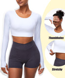 1 x RAW Customer Returns Navnnet Women s Sports Tops Long Sleeve Tight Backless Top Sport Gym Top Fitness Outfit Yoga Shirt Long Sleeve Backless Cut Out Crop Tops Sport White XS - RRP €23.34