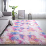 1 x RAW Customer Returns Menkala deep pile carpet colorful pink blue 200x300 cm large modern soft fluffy shaggy carpets washable non-slip long pile fur carpet faux fur for living room bedroom children s room balcony - RRP €75.6