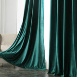 1 x RAW Customer Returns MIULEE Green velvet curtain with eyelets, beautifully soft velvet curtains for decoration, bedroom, living room, pack of 2 opaque velvet curtains, each 145 cm high, thick velvet thermal curtain winter - RRP €39.31