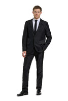 1 x RAW Customer Returns Offstream Plain Colored Suits for Men Costumes Include Jacket Pants and Tie, S, Plain Black - RRP €40.28