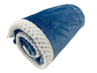 5 x Brand New Fluffy blanket blue sofa blanket soft and warm, flannel blanket for couch legs knees 100 x 150 cm  - RRP €75.6