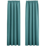 1 x RAW Customer Returns PONY DANCE Opaque curtains, heat-insulating ruffle tape, set of 2, H 175 x W 140 cm, ruffle tape curtains, opaque bedroom blackout curtain for rails, teal blue - RRP €30.16