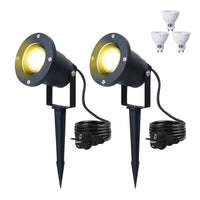 1 x RAW Customer Returns ONECORN garden light with ground spike 4W LED garden spotlight with GU10 IP66 waterproof garden lamp with plug warm white 3000K LED spotlight for outdoor garden lawn tree meadow pack of 2  - RRP €25.2