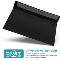 1 x RAW Customer Returns Netuno 25 envelopes black DIN long 110 x 220 mm 120g design envelopes DL black without window colored letter envelopes envelopes DL envelopes colored paper envelopes for invitations - RRP €7.97