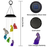 1 x RAW Customer Returns CDIYTOOL Solar Wind Chime Cat Colorful Gradient LED Solar Powered Wind Chime Lamp Waterproof with Hook for Outdoor Patio Yard Garden Decoration Gift for Grandma and Mom - RRP €18.0