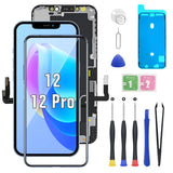 1 x RAW Customer Returns Hoonyer for iPhone 12 12 Pro Screen Replacement, 3D Touch Screen Display Digitizer Frame Assembly Repair Kits Waterproof Adhesive Screen Hardened Protection - RRP €30.16