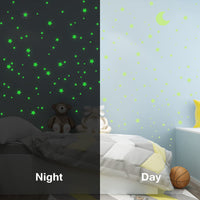 1 x RAW Customer Returns Luminous stars wall stickers in the dark for the ceiling, self-adhesive glowing stickers stars and moon for children s rooms, create realistic starry sky, room decoration - RRP €9.99