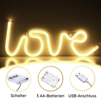 1 x RAW Customer Returns NELUX 2-pack heart and love - LED neon sign wall decoration bedroom, neon sign gifts Valentine s Day couples, neon light neon light wall lamp LED wall decoration, bar. USB or battery operated - RRP €21.99