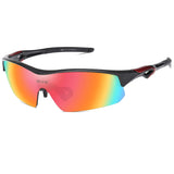 1 x RAW Customer Returns DUCO cycling glasses men and women sports glasses outdoor sunglasses for athletes with 5 interchangeable lenses UV400 0020 BLACK  - RRP €27.22