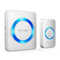 1 x RAW Customer Returns TECKNET wireless doorbell, IP65 wireless doorbell set outdoor waterproof, wireless doorbell 400m range, front door bell kit with 1 plug-in receiver and 1 transmitter, 60 melodies doorbell with LED flash - RRP €20.16