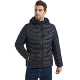 1 x RAW Customer Returns Monave Heated Down Jacket for Men and Women, Heated Jacket with 9 Carbon Fiber Heating Pads, 3 Temperature Settings for Motorcycle, Fishing, Skiing, Outdoor Activities, Black, Black, L - RRP €29.99