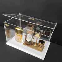 1 x RAW Customer Returns Clear Acrylic Display Case Assembly, Top Cove Openable Door, Thickened Base, Dust Protection Showcase for Action Figures Toys Collectibles 30x15x25cm 12x6x10in  - RRP €37.99