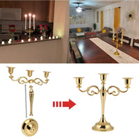 1 x RAW Customer Returns 2 Colors 3 Arms Candle Holder European Style Candlestick Wedding Candle Holder Home Decoration Metal Friends and Family Gold  - RRP €27.38