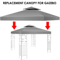 1 x RAW Customer Returns gazebo roof 3x3m waterproof, double roof protective cover, gazebo replacement cover garden gazebo replacement roof, stormproof party tent replacement cover, grey - RRP €45.23