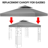 1 x RAW Customer Returns gazebo roof 3x3m waterproof, double roof protective cover, gazebo replacement cover garden gazebo replacement roof, stormproof party tent replacement cover, grey - RRP €45.44