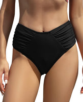 1 x Brand New SHEKINI Women s High Waisted Bikini Bottom Ruched Swimsuit Bottoms Women Sexy Bikini Bottom Black, S  - RRP €28.45